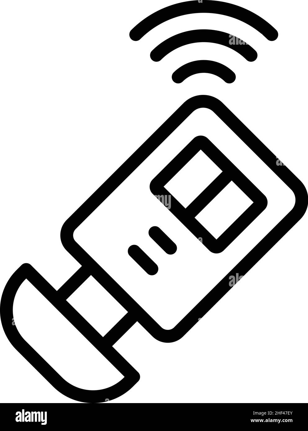 Symbolumrissvektor für den Audioalarm im Auto. Schlüsselsystem. Automatische Fernbedienung Stock Vektor