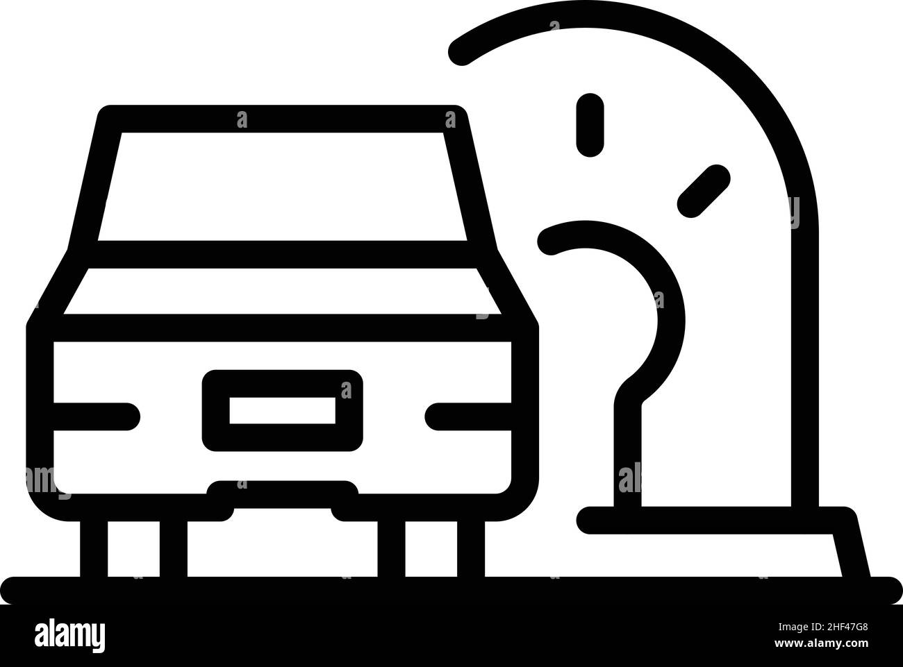 Vektorgrafik für Symbolumrisse der Autoalarmierungsstation. Steuertür. Automatische Fernbedienung Stock Vektor