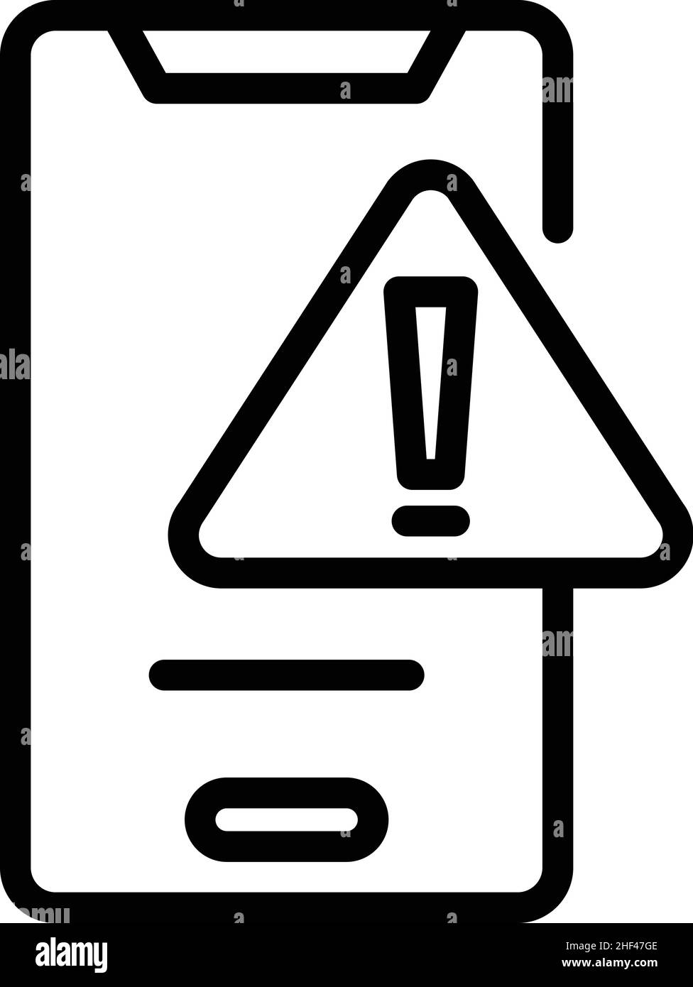 Vektorgrafik für die Kontur des Symbols für die Fahrzeugsteuerung des Smartphones. Alarmtaste. Automatische Fernbedienung Stock Vektor