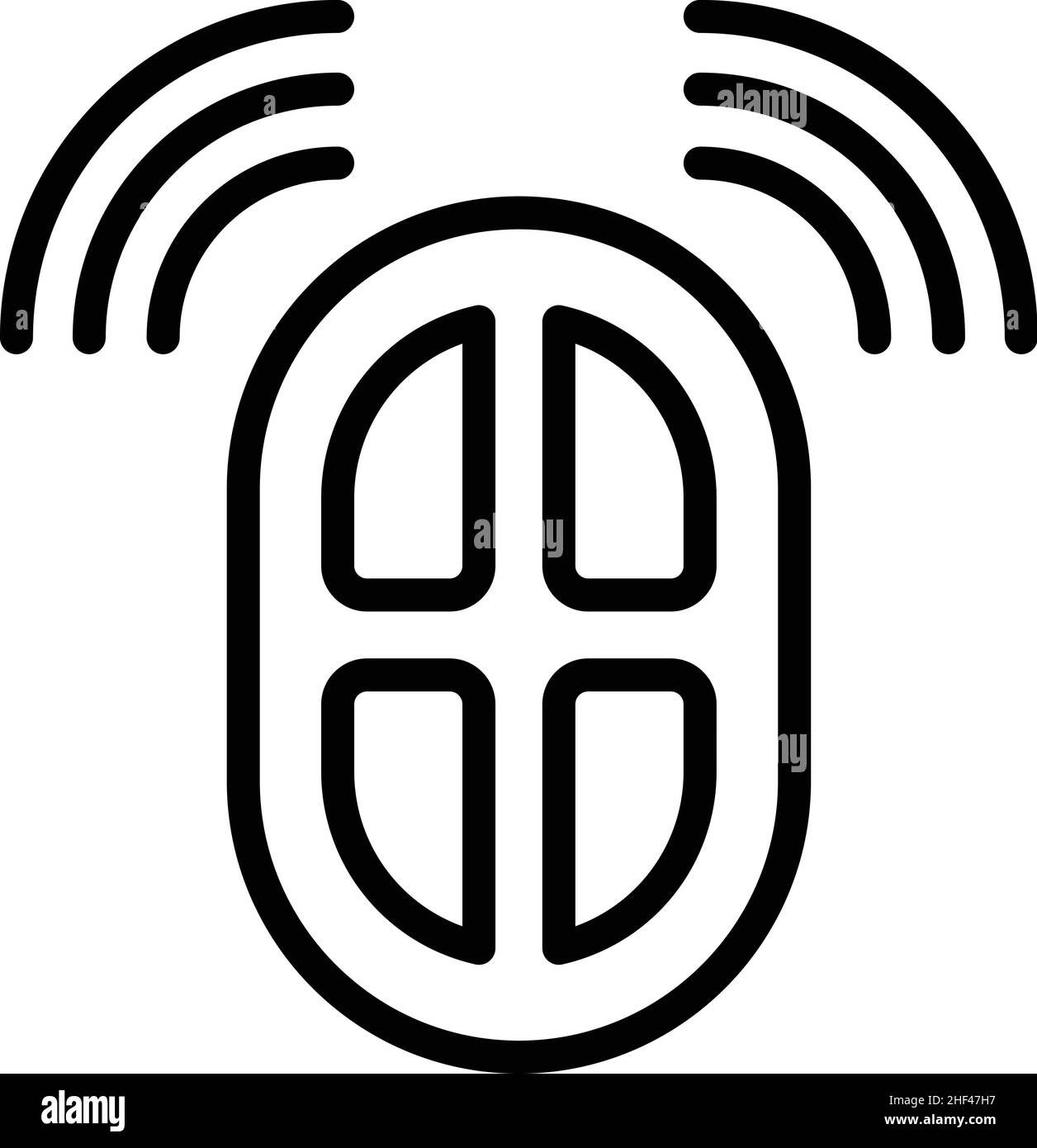 Taste Auto-Fernbedienung Symbol Umriss Vektor. Alarmtaste. Auto-System Stock Vektor