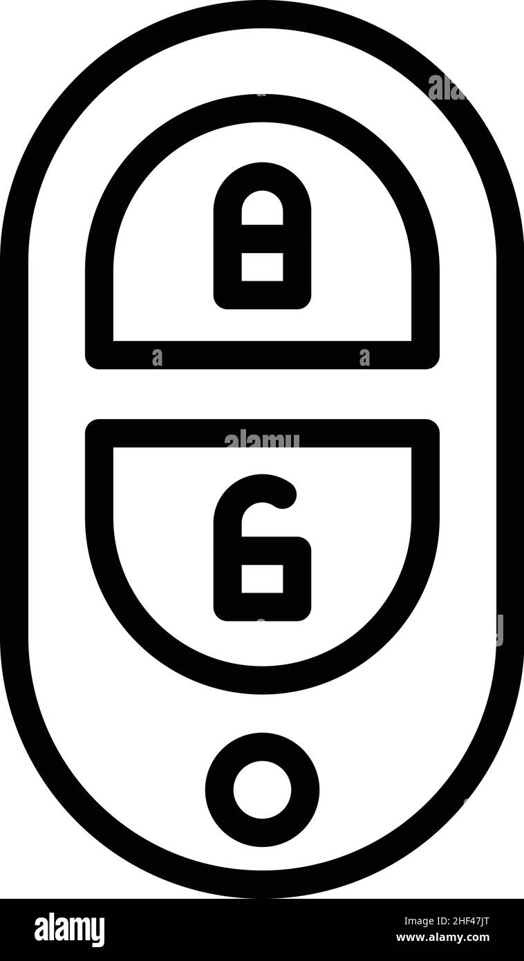 Symbolumrissvektor für den automatischen Alarm. Türsteuerung. Mobiler Sound Stock Vektor
