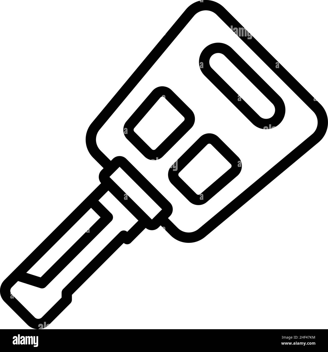 Vektor für die Umrissdarstellung des Smart Car Key-Symbols. Auto-System. Autozugang Stock Vektor