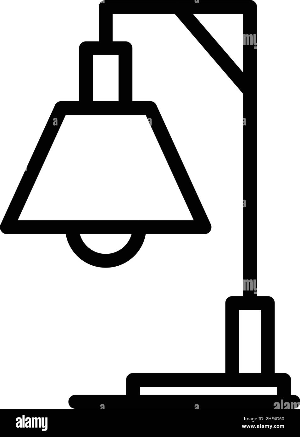 Symbolumrissvektor für das Lampendesign. Bodenleuchte. Innentisch Stock Vektor