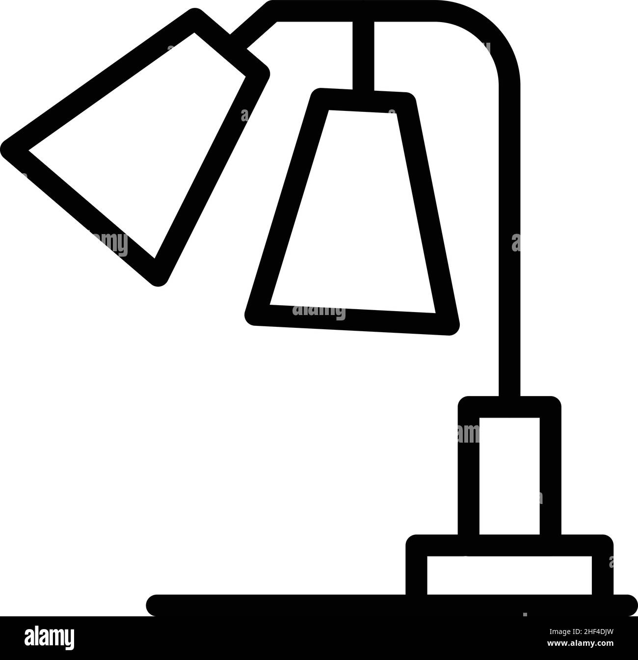 Vektor der Symbolumrisse der Scheinwerfer-Lampe. Lichtstativ. Innendecke Stock Vektor