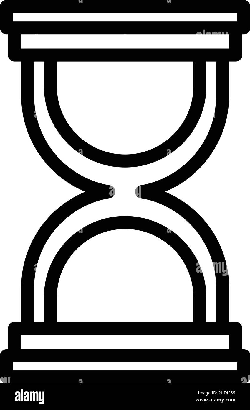 Kontur-Vektor für Hourglass-Zeitsymbol. Uhrzeitdiagramm. Lokale Zeitzone Stock Vektor