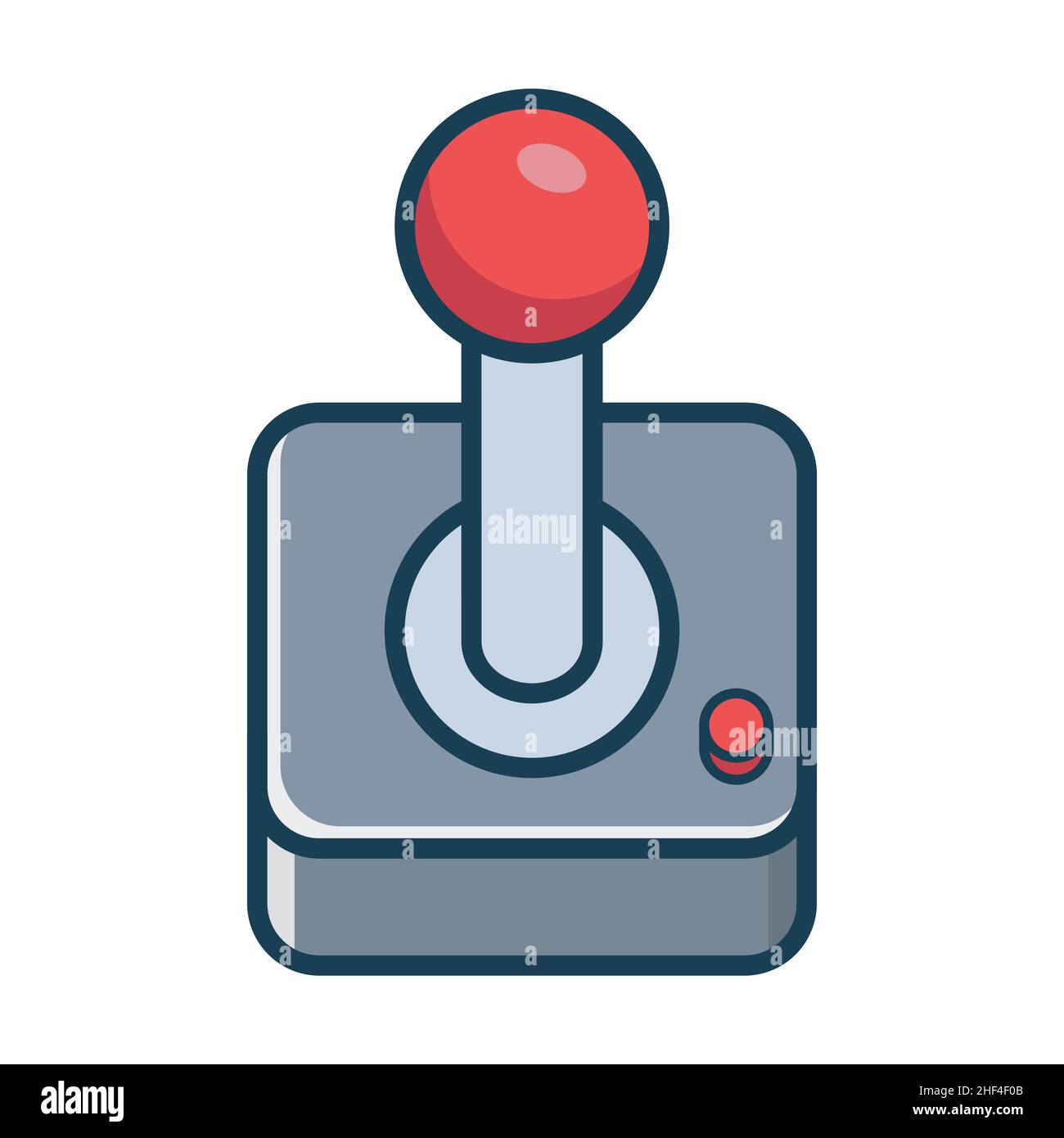 Retro-Joystick zum Spielen auf einem Computer und auf Konsolen. Vintage-Videospiel-Joypad-Symbol. Vektorillustration auf weißem isoliertem Hintergrund in flacher Linie. Stock Vektor