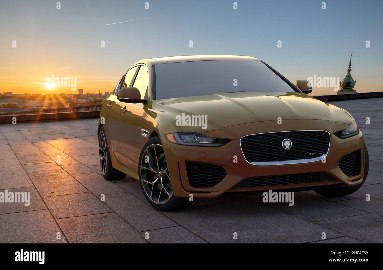 Jaguar XE – Luxus-Sportlimousine Stockfoto