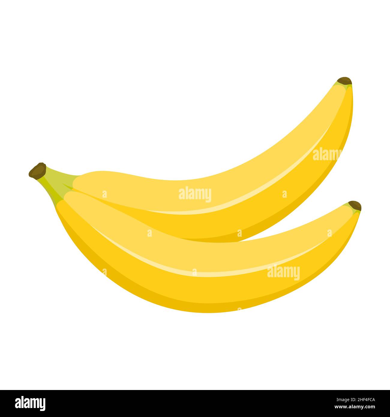 Ein paar frische Bananen. Isolierte Vektorgrafik auf weißem Hintergrund. Flacher Cartoon-Stil. Stock Vektor