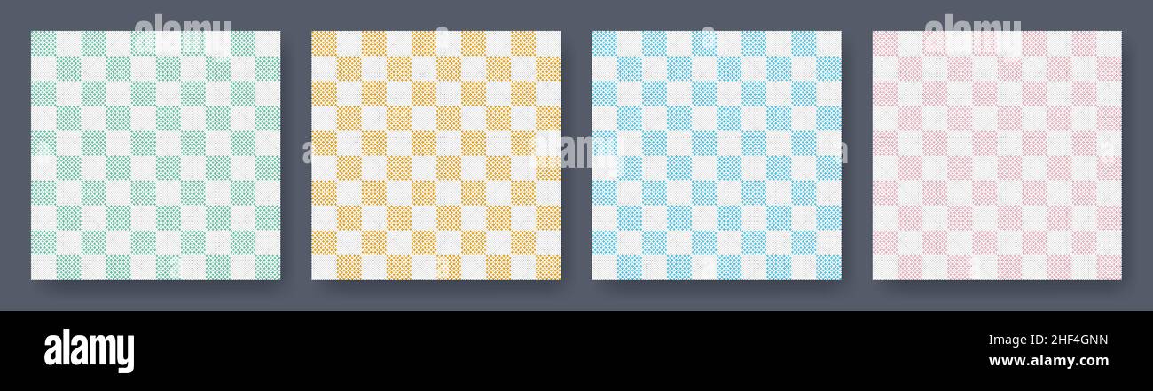 Vichy Gingham Textures Set. Stock Vektor