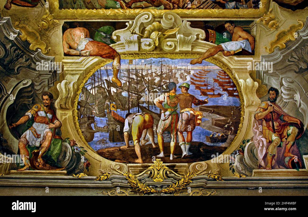 Der Palazzo Spinola di Pellicceria, auch als Palazzo Francesco Grimaldi bekannt, ist ein Palast an der piazza di Pellicceria im historischen Zentrum von Genua, Nordwestitalien. Abgeschlossen 1593 renoviert 17th–18th Jahrhunderte ( Adelsresidenz aus dem 16th Jahrhundert, mit Fresken und Gemälden aus der Zeit dekoriert. ) Italien Italienisch Stockfoto