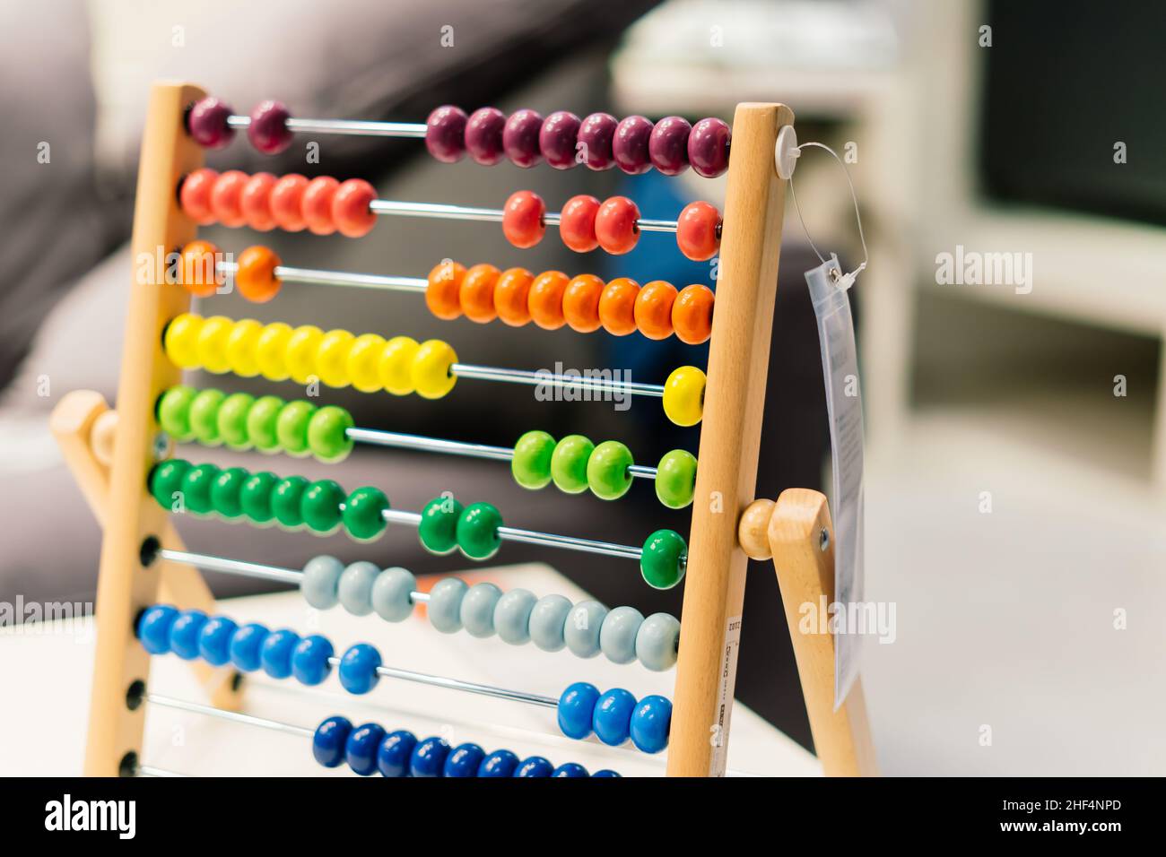 Kinder Spielzeug für eine Gehirnentwicklung, Mathematik, Abakus Stockfoto