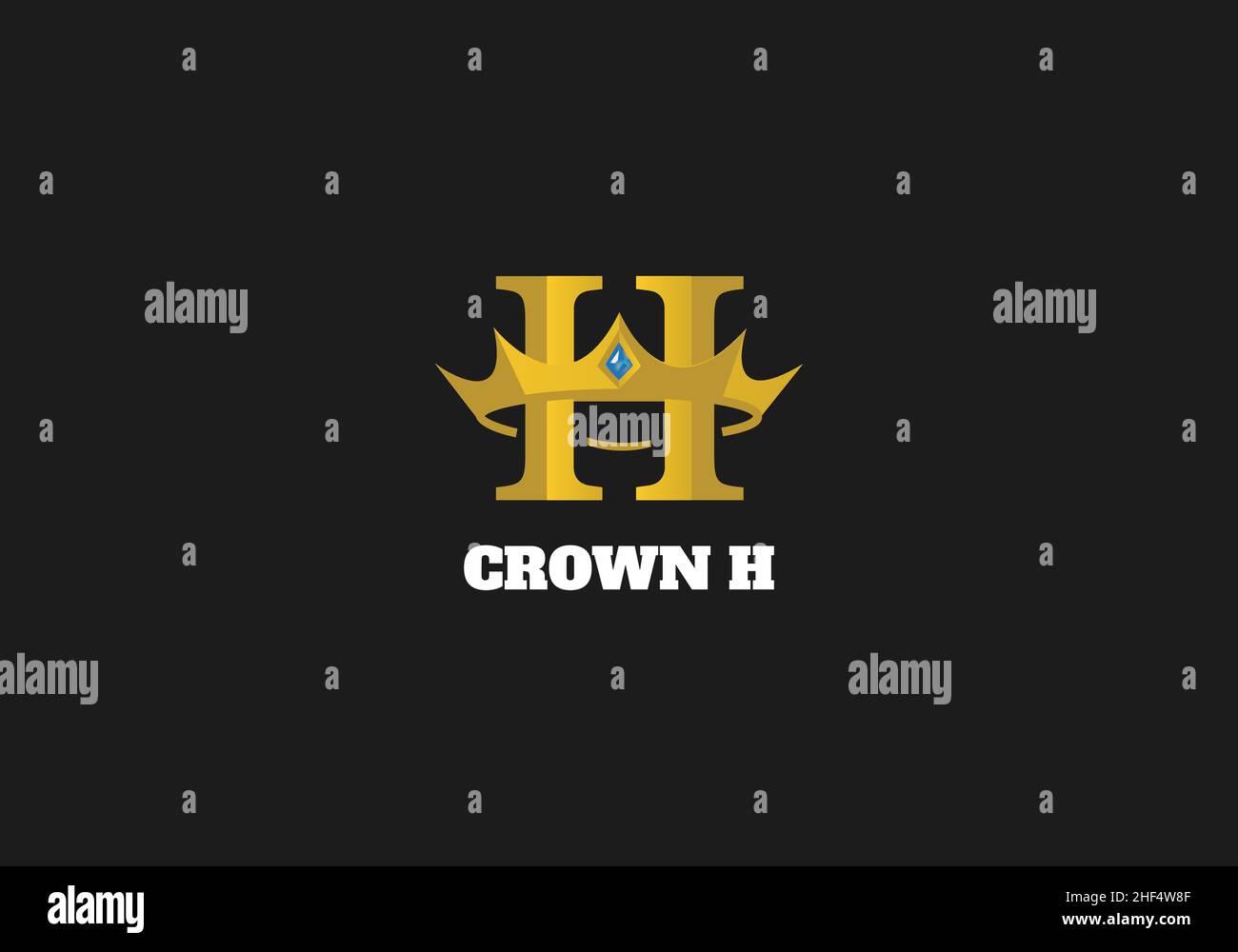Design-Vorlage für das Logo „Crown Letter H“. Stock Vektor