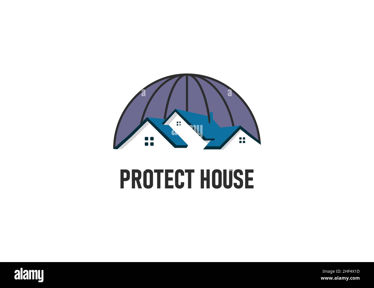 Design-Vorlage für das Logo von House Protect. Stock Vektor