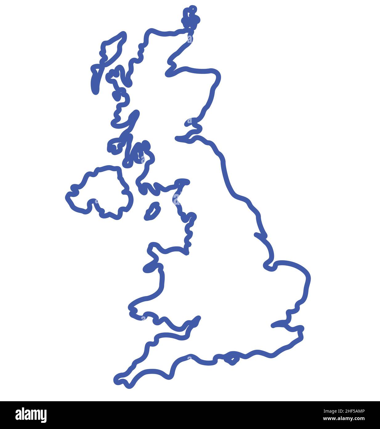 England Großbritannien vereinigtes Königreich Großbritannien Kartenform vereinfacht Umriss Vektor isoliert auf weißem Hintergrund Stock Vektor