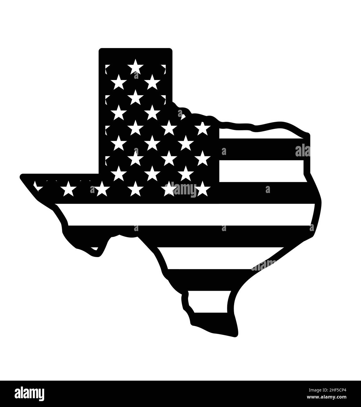 texas tx State Map mit usa american Flag schwarz-weiß Vektor isoliert auf weißem Hintergrund Stock Vektor