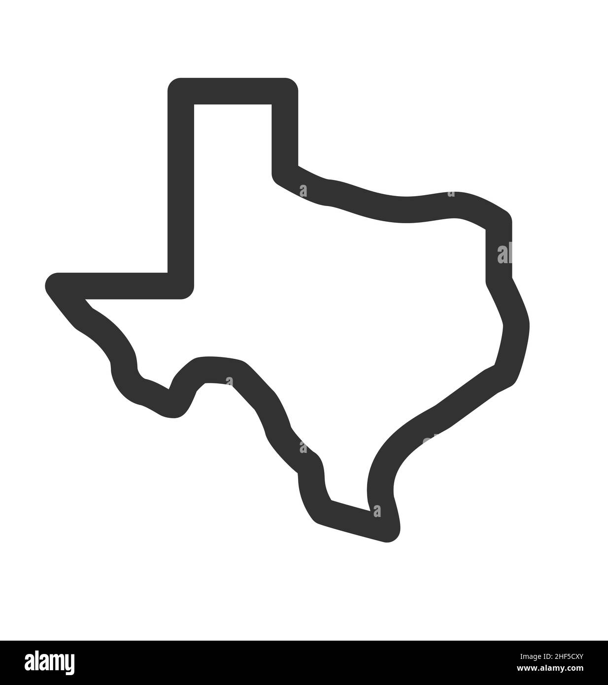 texas tx State Map Umriss vereinfachte Silhouette Symbol Vektor isoliert auf weißem Hintergrund Stock Vektor