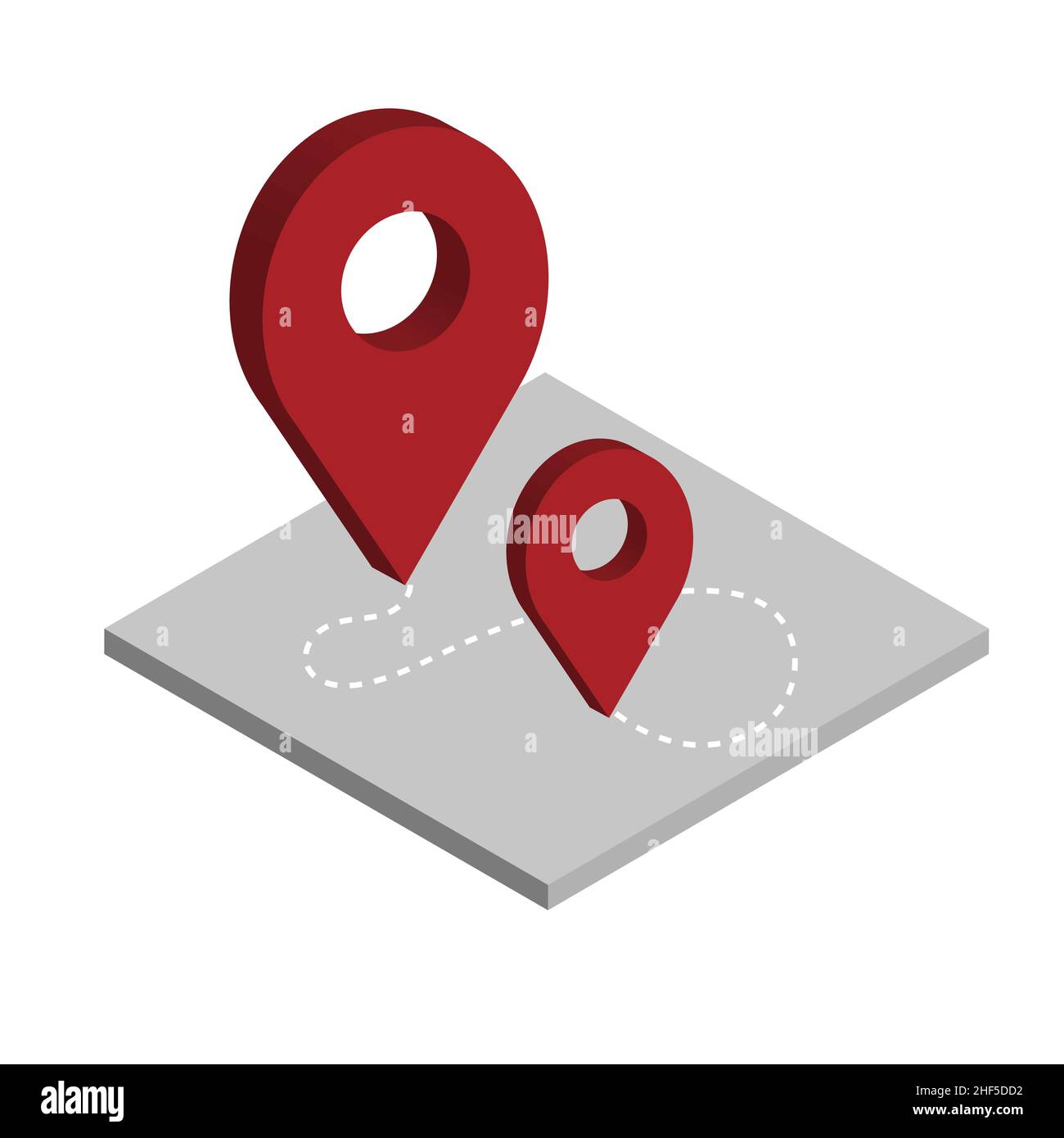 Symbol für die Position der Farbstift-Position. Vektorgrafik für Webdesign. Rotes Pin-Symbol. Vektordarstellung im flachen isometrischen 3D-Stil. Stock Vektor