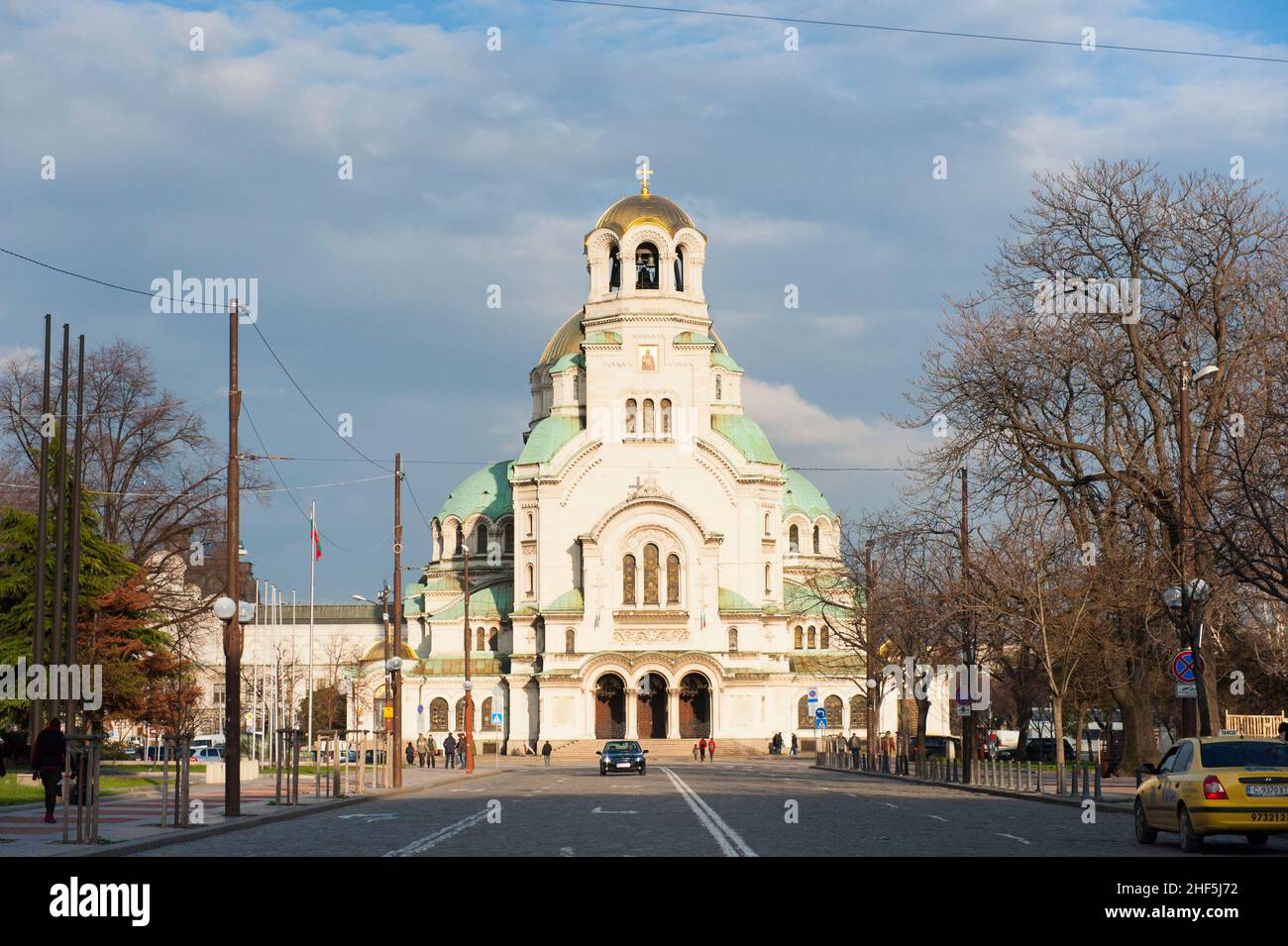 Toegangsweg naar de Alexander Nevski Kathedraal, zetel van de Bulgaarse Patriarch. Stockfoto