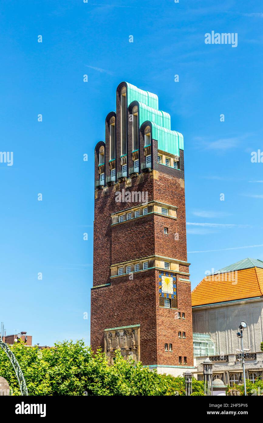 Hochzeitsturm Turm an Kuenstler Kolonie Künstlerkolonie in Darmstadt Deutschland Stockfoto