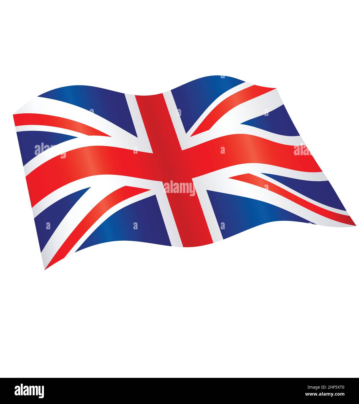 Fliegendes winkendes united Kingdom Union Jack uk Flag Vektor-Symbol auf weißem Hintergrund isoliert Stock Vektor