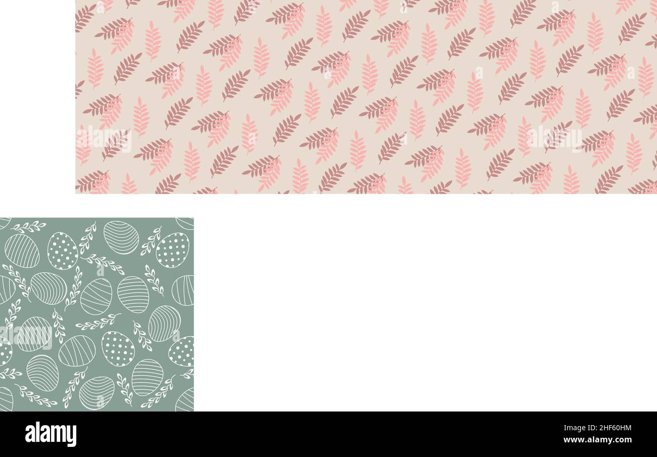 Ostermuster mit Eiern und Blumen in Pastellfarben. Nahtlose Beziehung für dein Design. Design für Titel für die Website, Banner, Poster, Karte, Papier Stock Vektor