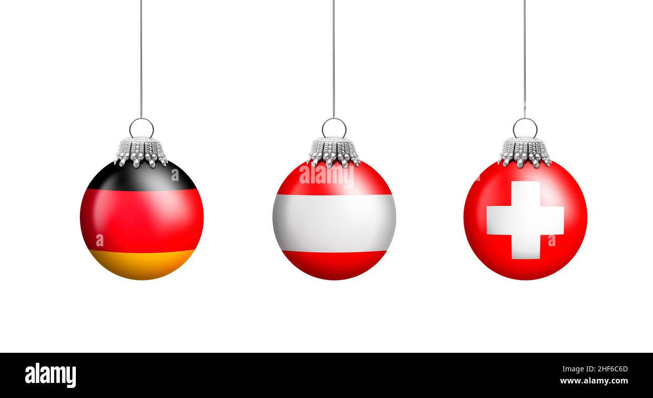 Weihnachtsbälle Deutschland Österreich Schweiz Stockfoto