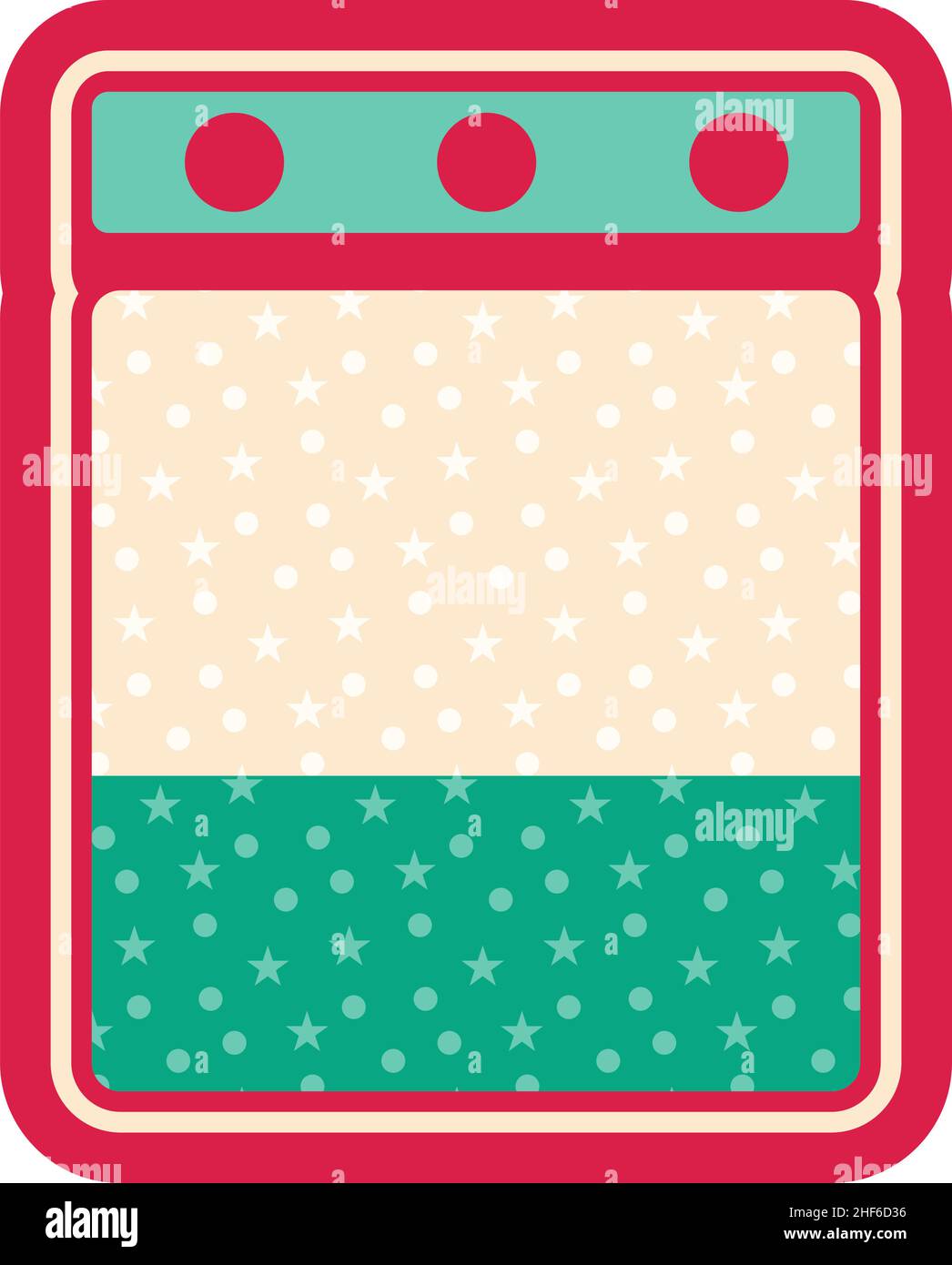 Weihnachtskalender. Weihnachten Aufkleber Vektor-Illustration. Etikett mit Schneemuster Stock Vektor