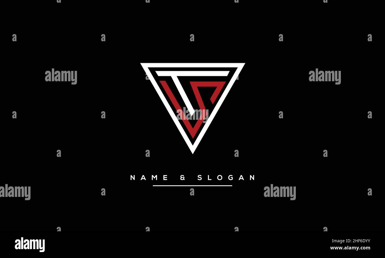 ST, TS Abstract Letters Logo-Monogramm Stock Vektor