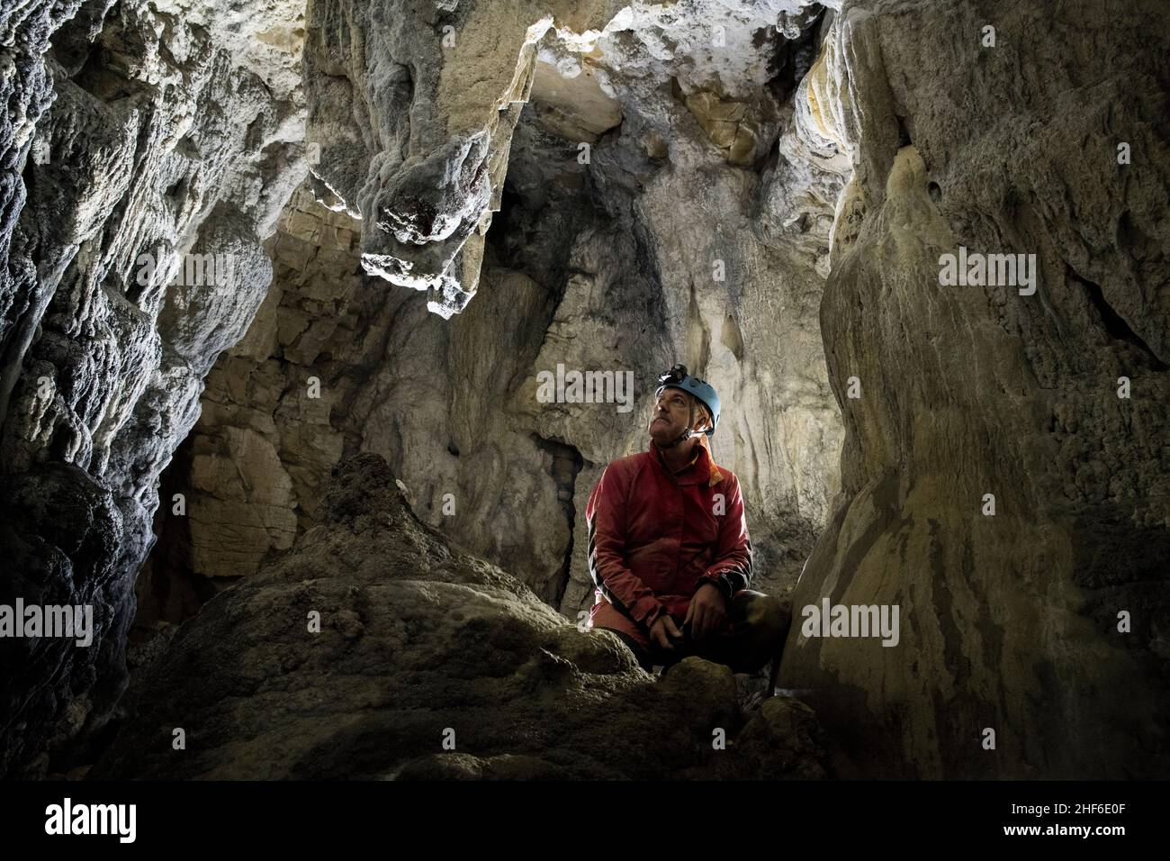 Tropfsteinhöhle in Frankreich, Baume Archee Stockfoto
