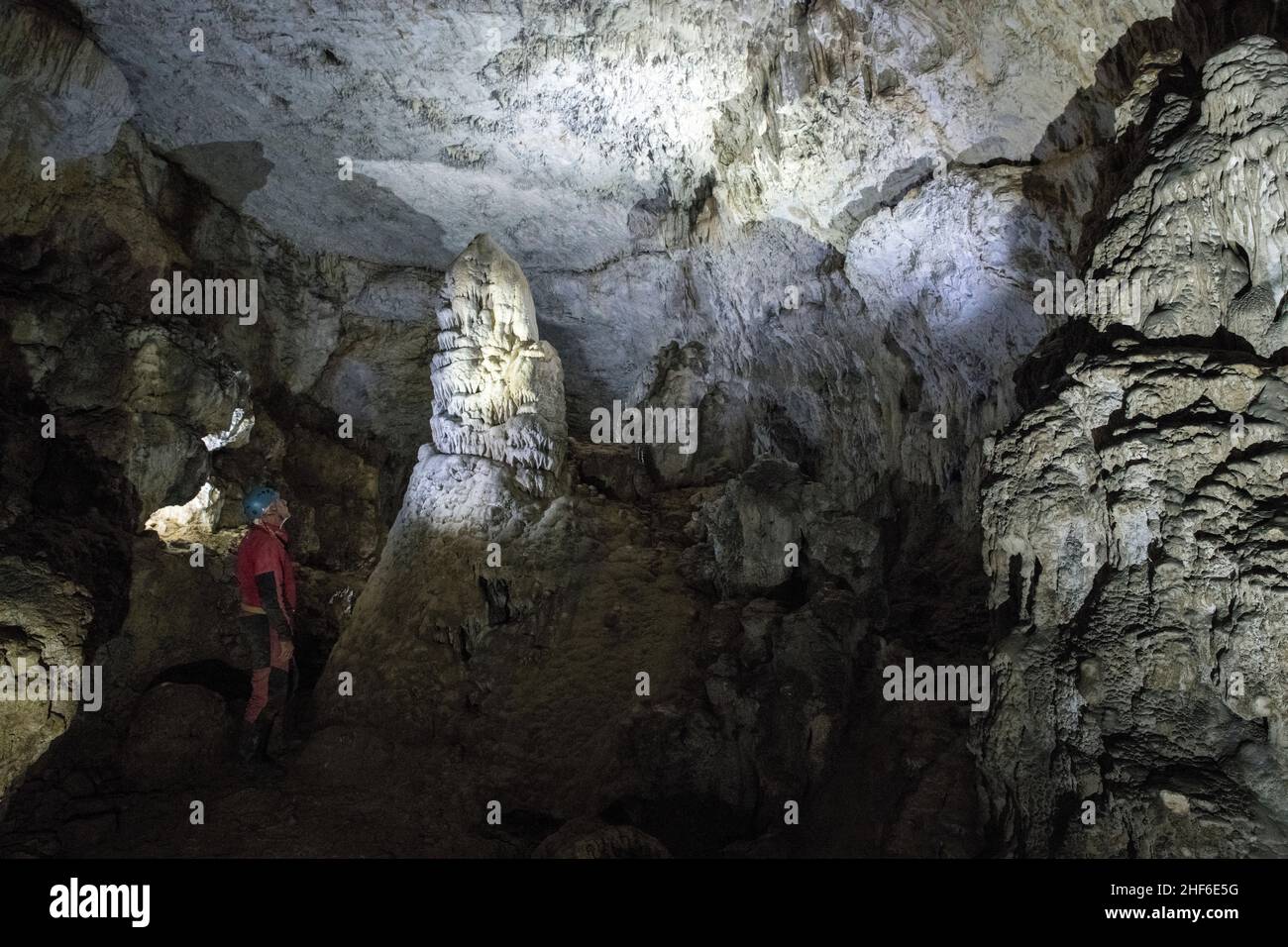 Tropfsteinhöhle in Frankreich, Grotte Deschamps Stockfoto