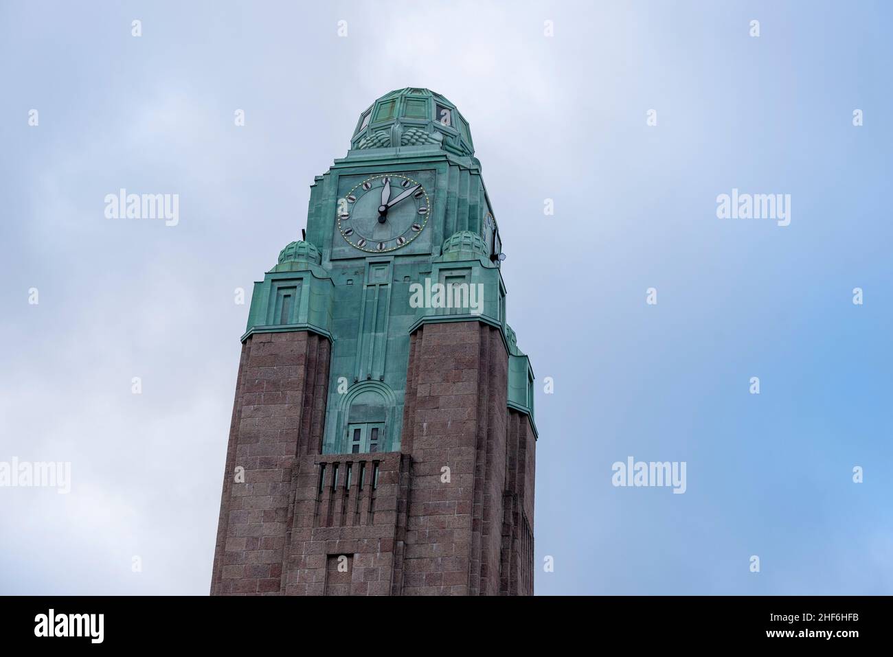 Finnland, Helsinki, Uhrturm, Hauptbahnhof Helsinki Stockfoto