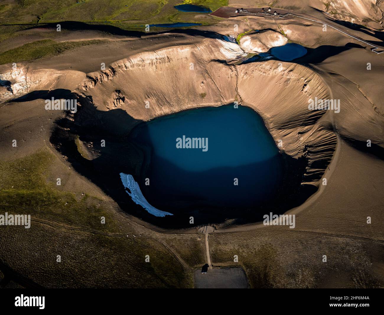 Vulkan, Krater, See, Krafla, Island Stockfoto