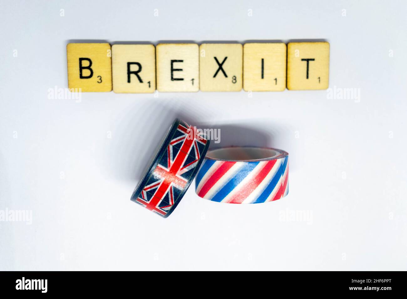 Brexit-Konzept und Idee. Großbritannien wird die EU am 31st. Oktober 2019 verlassen. Es wird nicht entschieden, ob dies mit einem Deal oder einem No Deal sein wird. Großbritannien Stockfoto