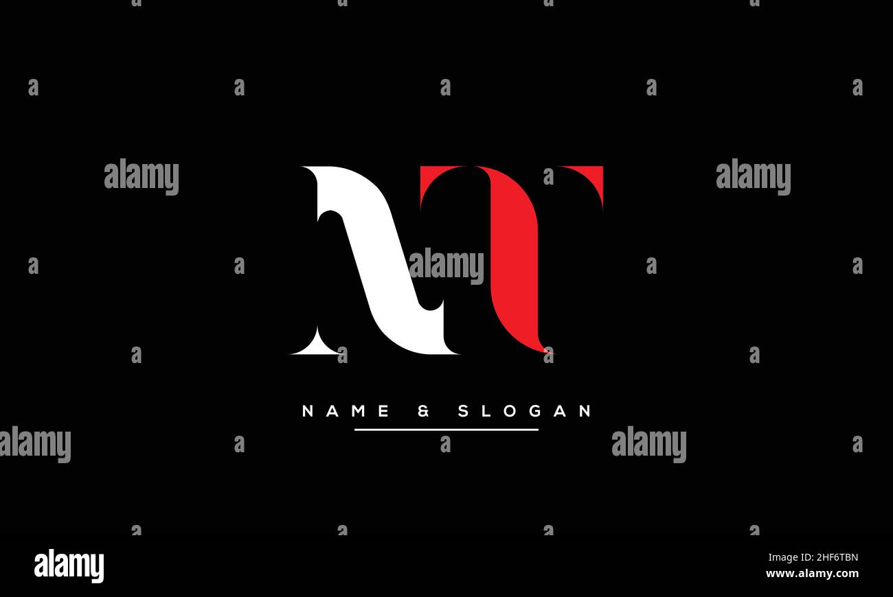 TN, NT Abstract Letters Logo-Monogramm Stock Vektor