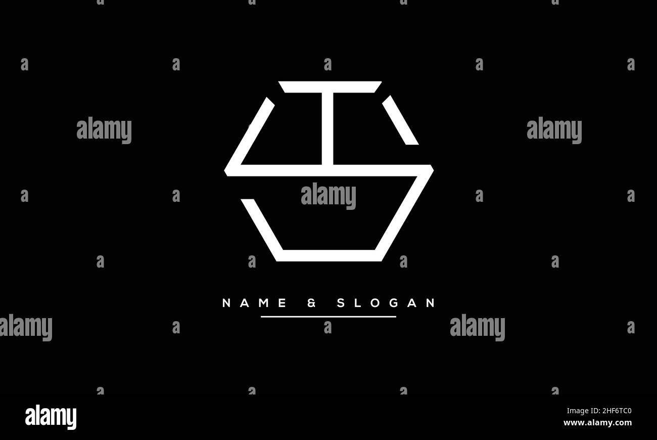 ST, TS Abstract Letters Logo-Monogramm Stock Vektor