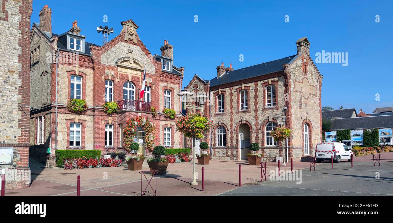 Rathaus von Houlgate, Frankreich, Normandie, Calvados, Cote Fleurie, Stockfoto