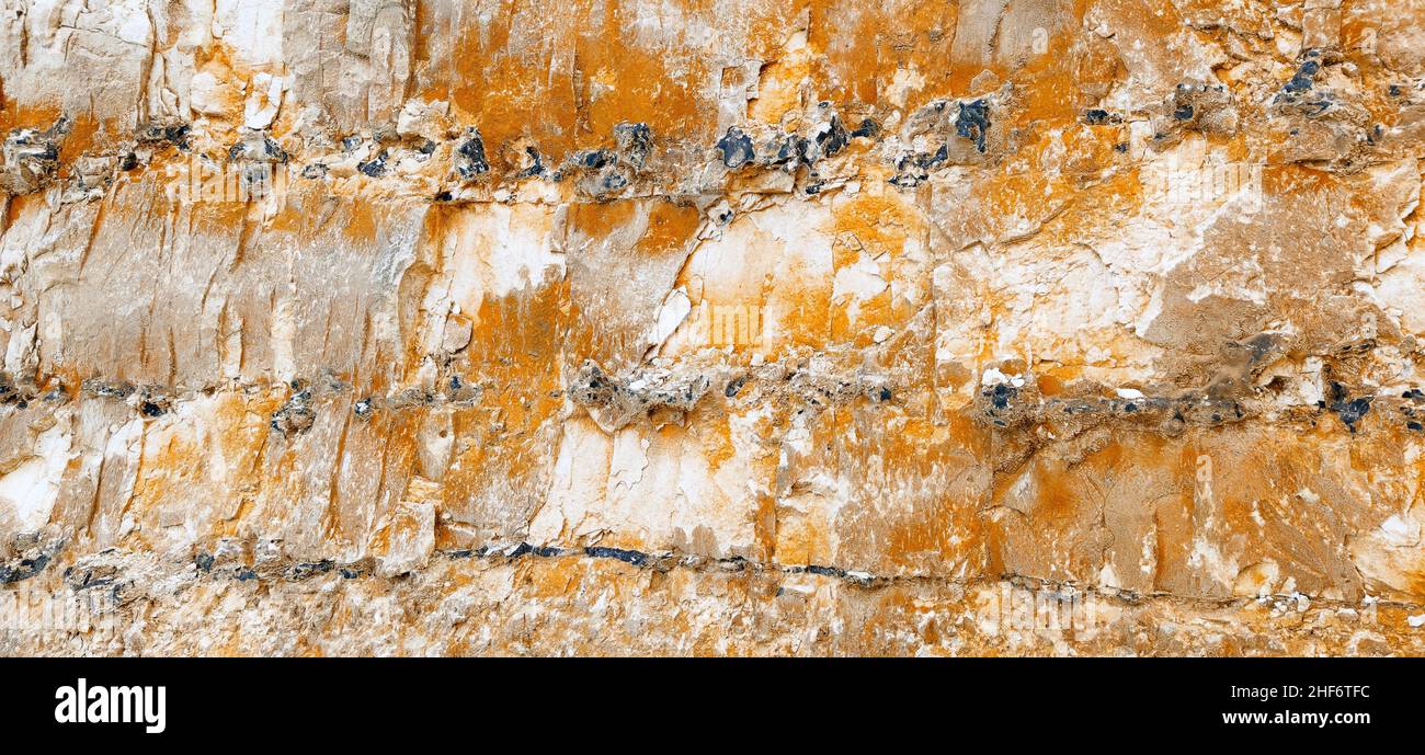 Die senkrechten Kreidefelsen sind charakteristisch für die Cote d'Albatre, Quiberville Plage, Frankreich, die Normandie, Stockfoto