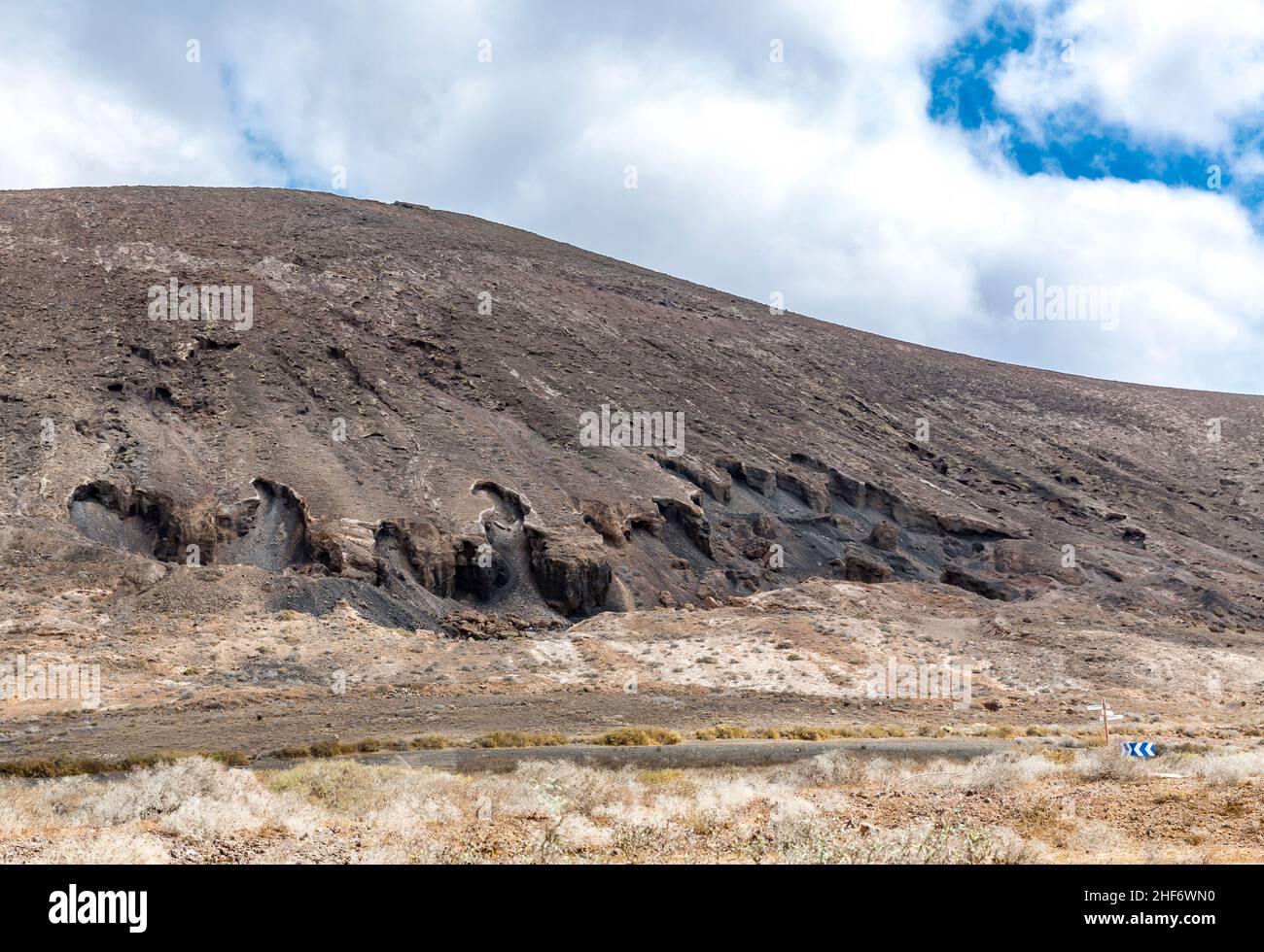 Vulkan Tinamala, La Caldera o Tinamala, 323 m, Lanzarote, Kanaren, Kanarische Inseln, Spanien, Europa Stockfoto