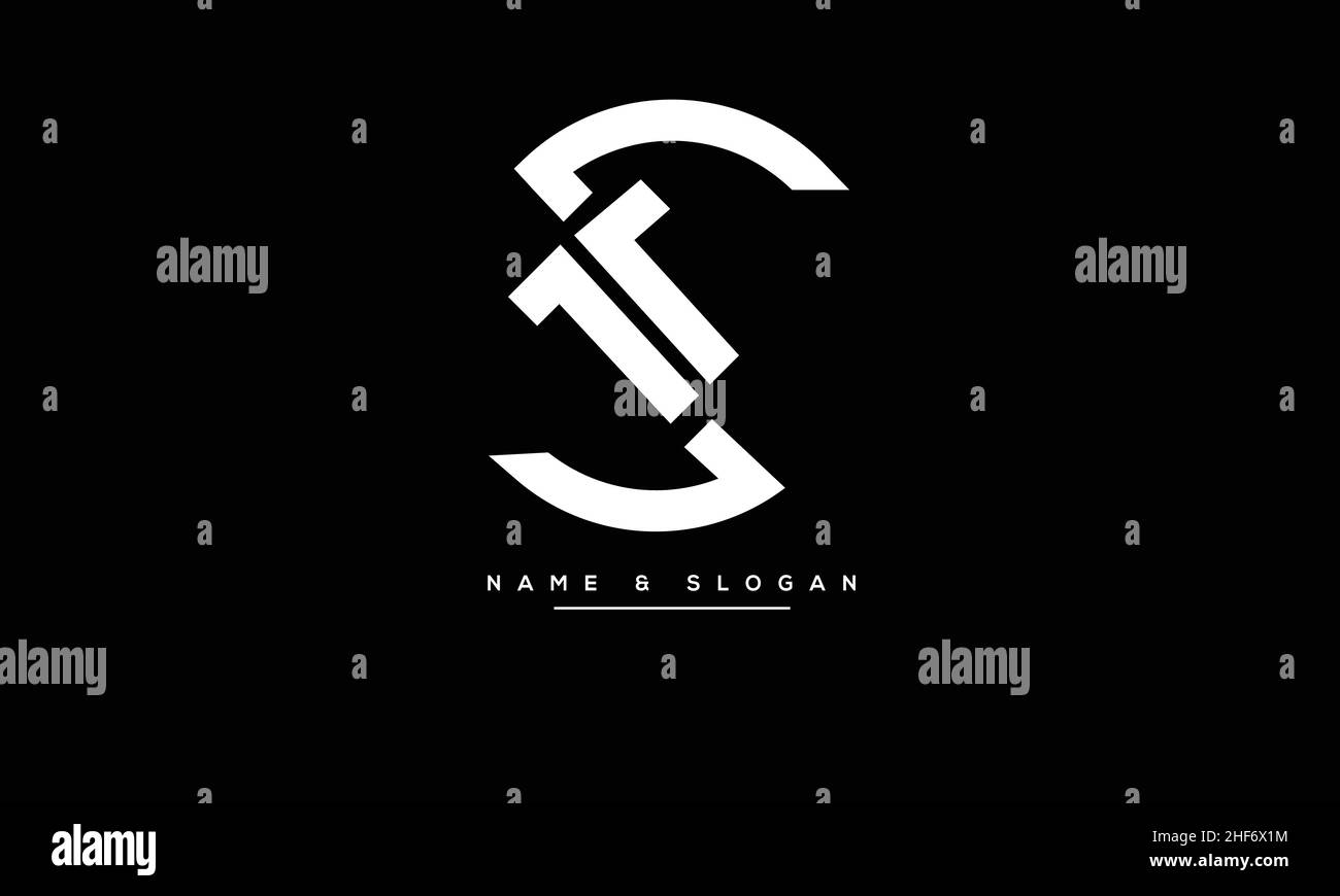TS, ST – Logo-Monogramm mit abstrakten Buchstaben Stock Vektor