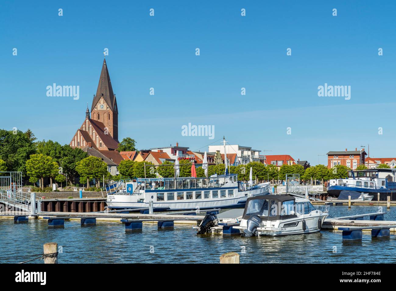 Altstadt und Hafen von Barth, Mecklenburg-Vorpommern, Deutschland Stockfoto