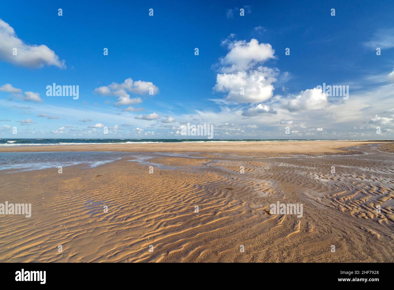 Wellenspuren am Strand vor Rantum, Insel Sylt, Schleswig-Holstein, Deutschland Stockfoto