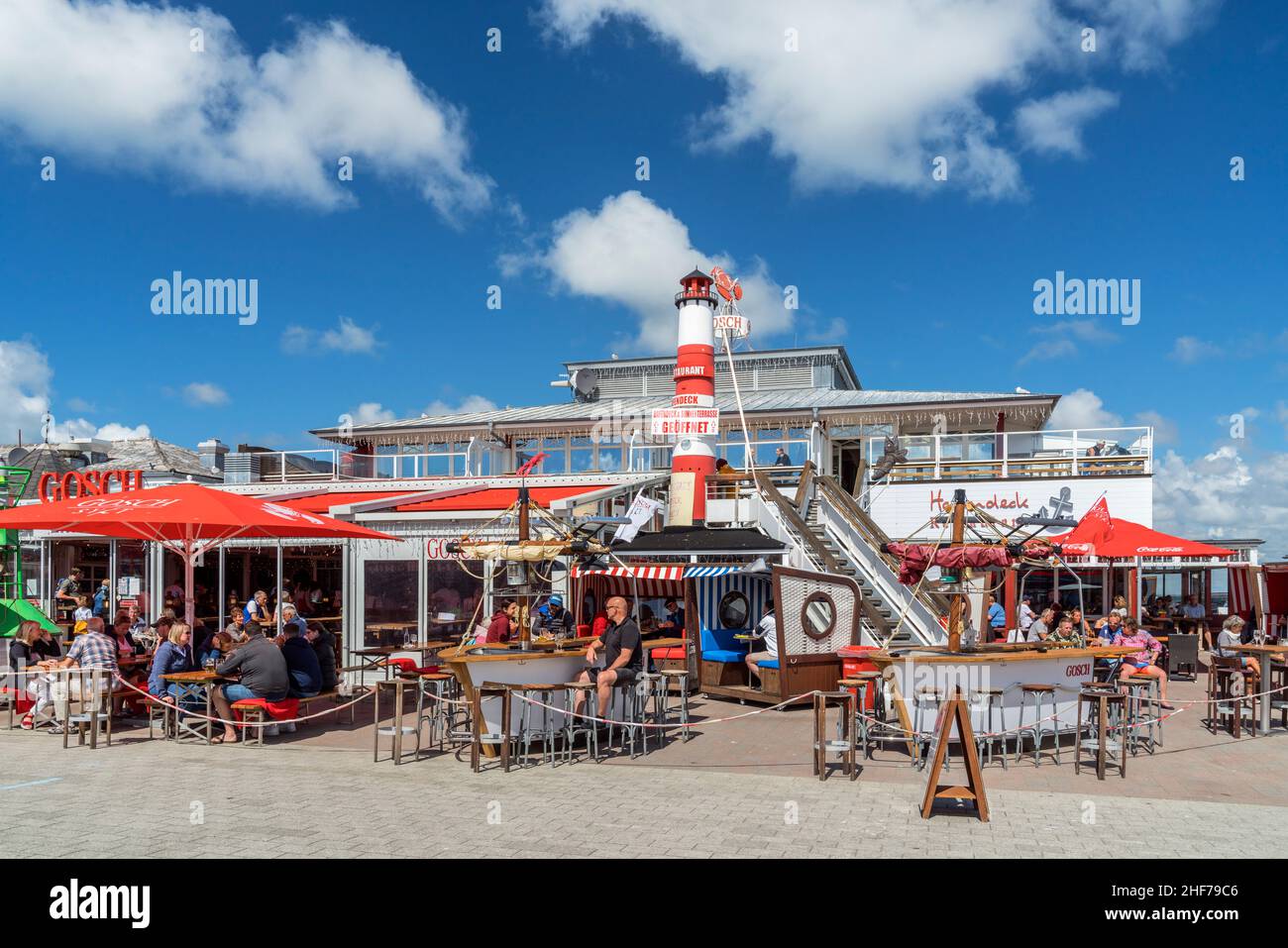 Fischrestaurant Gosch am Hafen von List, Insel Sylt, Schleswig-Holstein, Deutschland Stockfoto