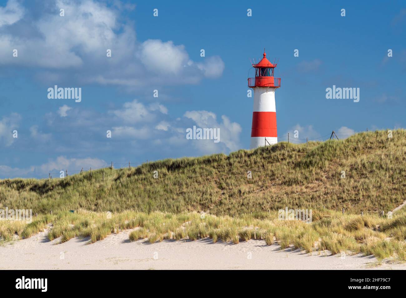 Liste Ost Leuchtturm in Ellenbogen, Sylt Insel, Schleswig-Holstein, Deutschland Stockfoto