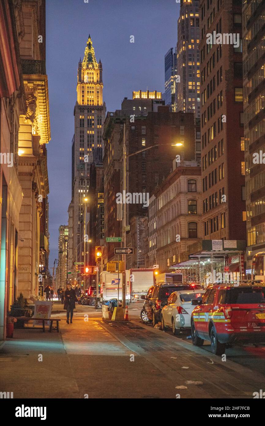 USA, New York City, Manhattan, Chinatown, Nacht Stockfoto