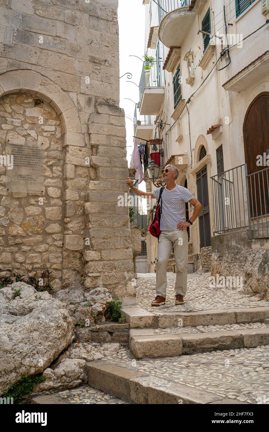 Vieste auf der Halbinsel Gargano in der Provinz Apulien, Italien Stockfoto