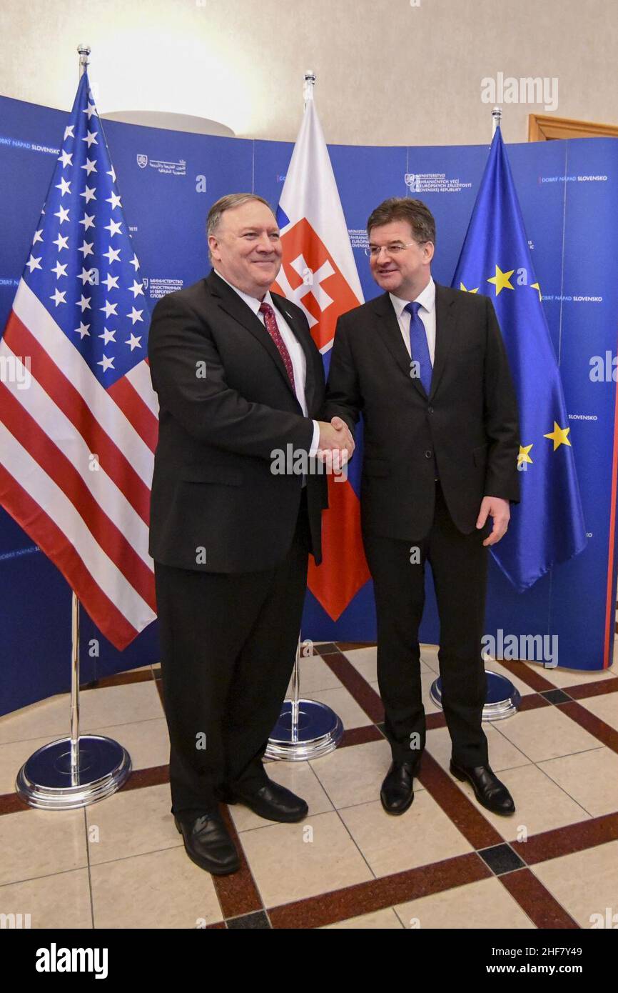 Sekretär Pompeo Trifft Mit Dem Slowakischen Außenminister Lajcak Zusammen - 47071190951. Stockfoto