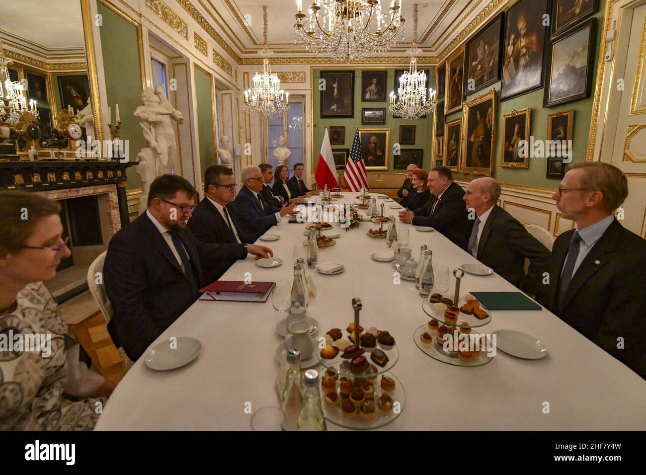 Sekretär Pompeo Trifft Sich Mit Dem Polnischen Außenminister Czaputowicz. Stockfoto