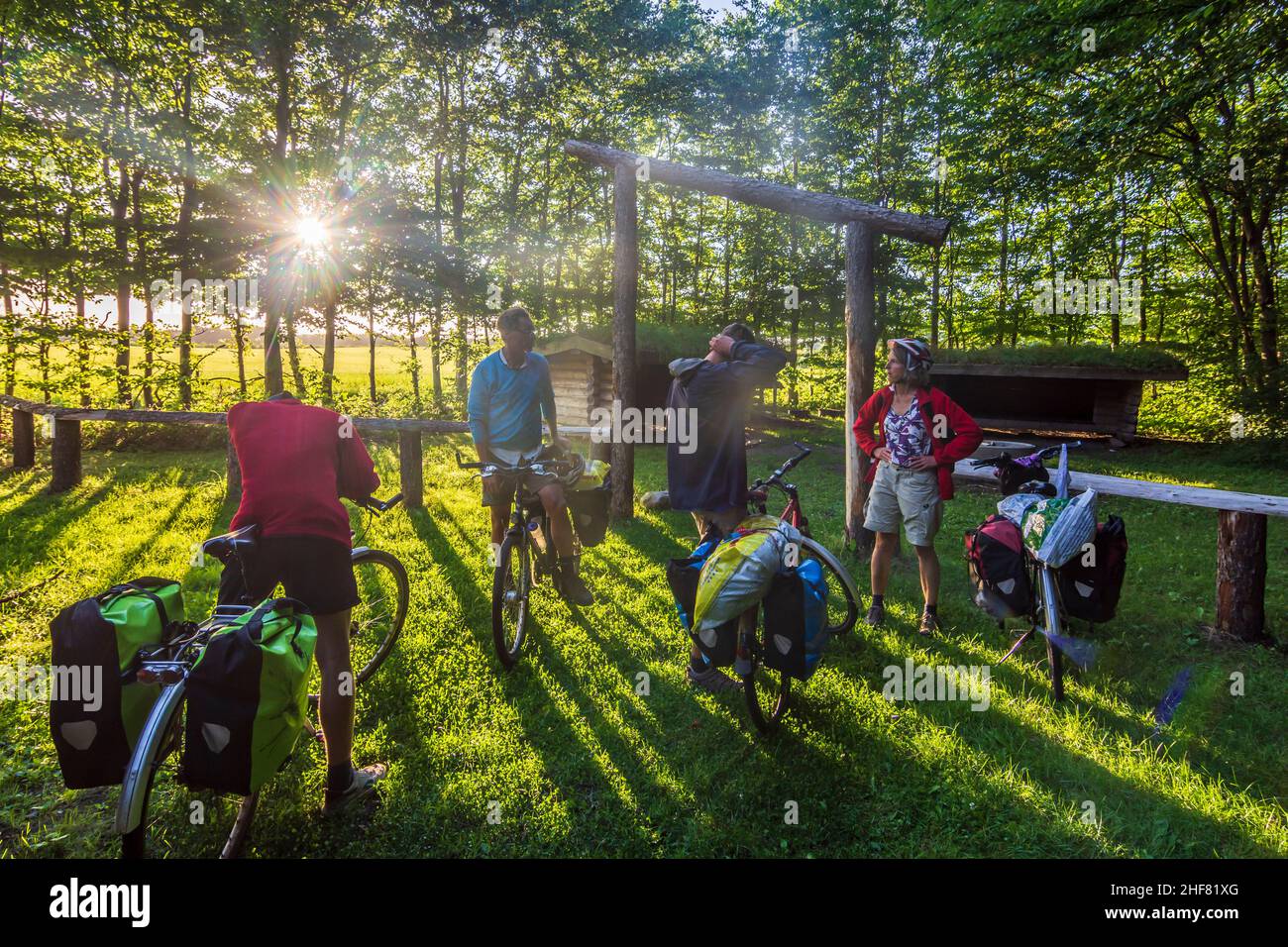 Vejle, Tierheim in Randboeldal, Radfahrer in Jylland, Jütland, Dänemark Stockfoto