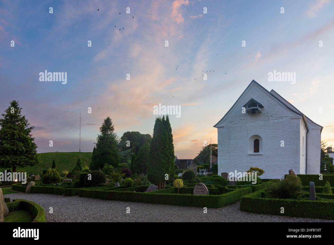 Vejle, Kirche, Friedhof, Nort Mound in Jelling, Jylland, Jütland, Dänemark Stockfoto
