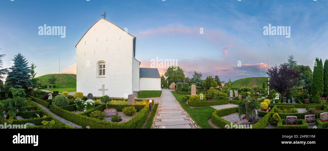 Vejle, Kirche, Friedhof, Nort Mound in Jelling, Jylland, Jütland, Dänemark Stockfoto